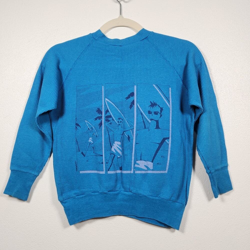 Vintage 80s Ocean Pacific Double Sided Youth Surf Long Sleeve Sweatshirt Skate